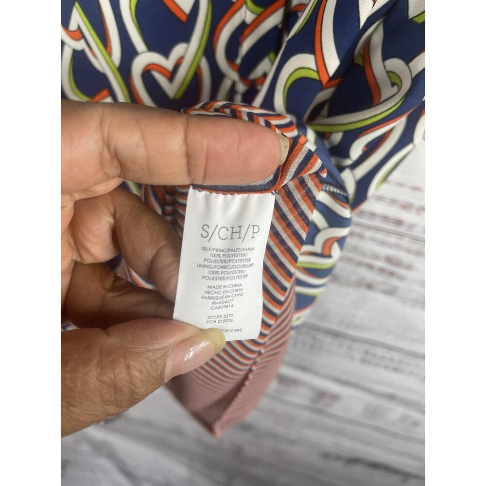 Cabi Shirtdress Women's Size S Blue Heart Print Sleeveless Button Front Collared - Picture 6 of 9